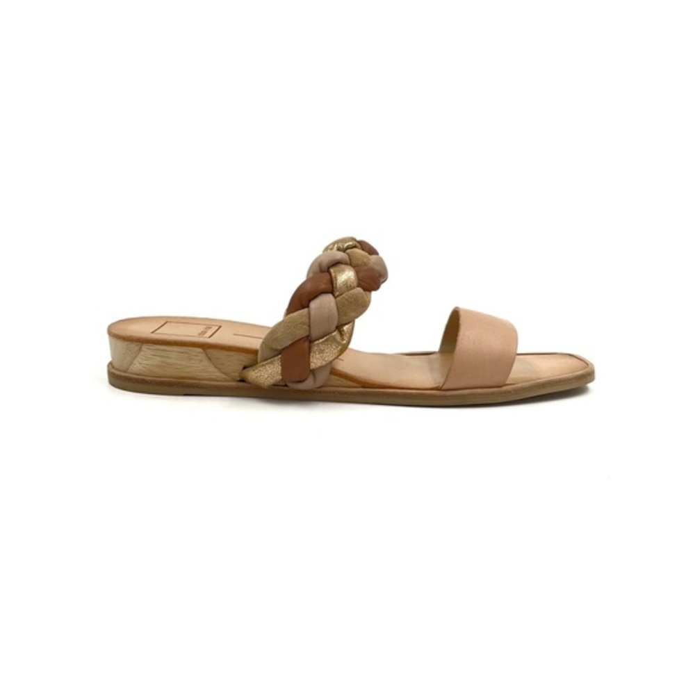 Dolce Vita Persey Slide Sandal in Natural Multi Leather Braided Strap Size 9
